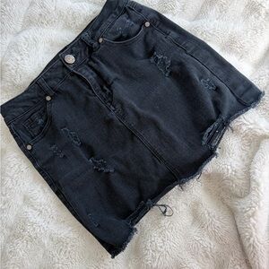 1822 Denim Charcoal high waisted Jean skirt